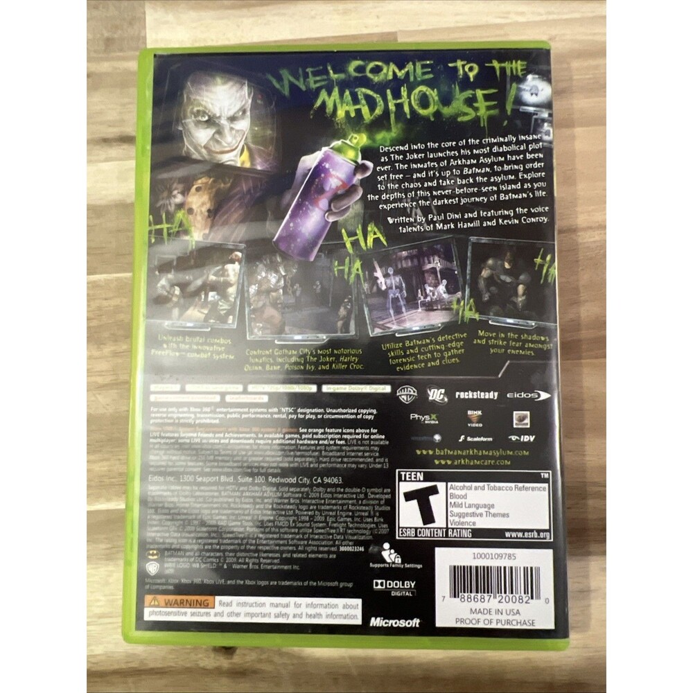 Batman Arkham Asylum - Gamestop‎ Edition (Microsoft XBOX 360, 2009) Complete CIB - Picture 6 of 6